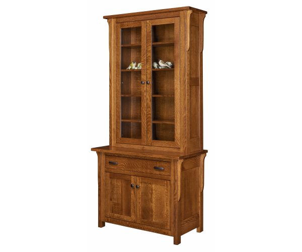 Boston Credenzas 2 Door 1 Drawer with Bookcase Topper