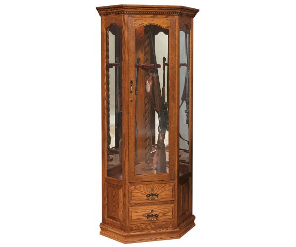 6 Gun Corner Swivel Gun Cabinet