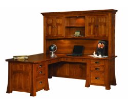 Bridgefort Mission Corner and Return Desk with Hutch