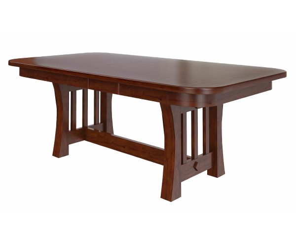Curved Mission Double Pedestal Table