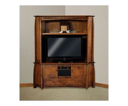 Boulder Creek Corner Media Console with Hutch