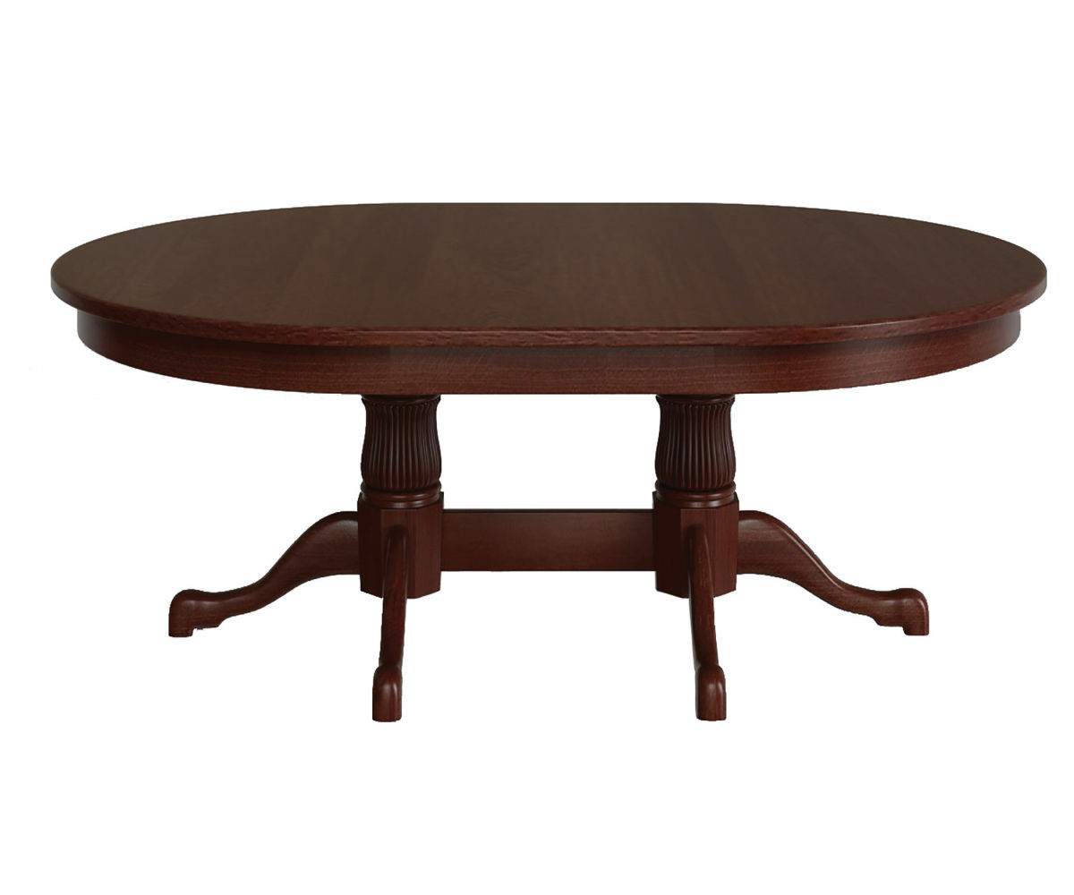 Reeded Tulip Double Pedestal Table