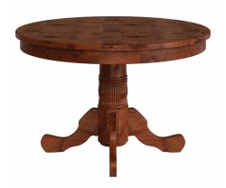 Traditional Reeded Single Pedestal Table