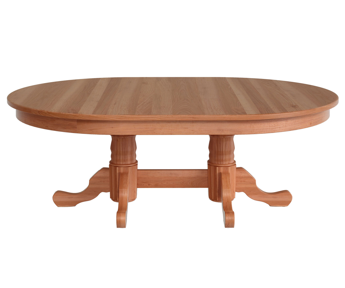 Traditional Reeded Double Pedestal Table