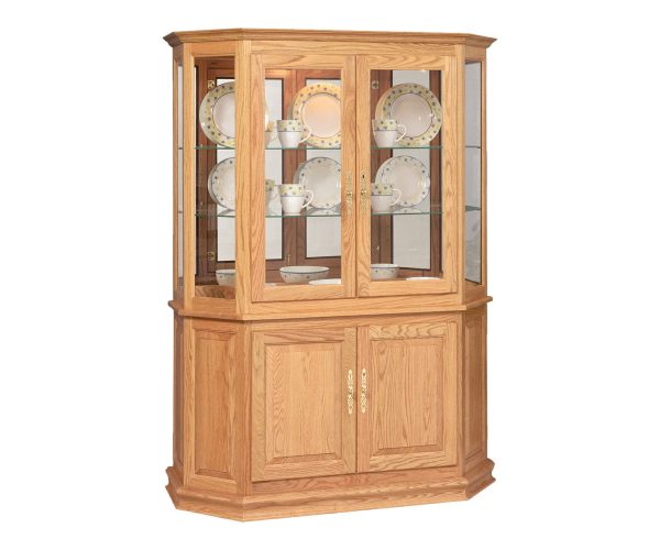 Angled Double Door Picture Frame with Enclosed Base Curio