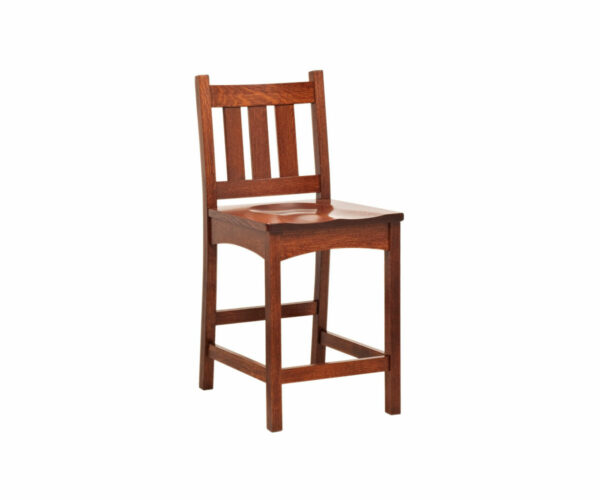 Vintage Mission High Base Stationary Bar Chair