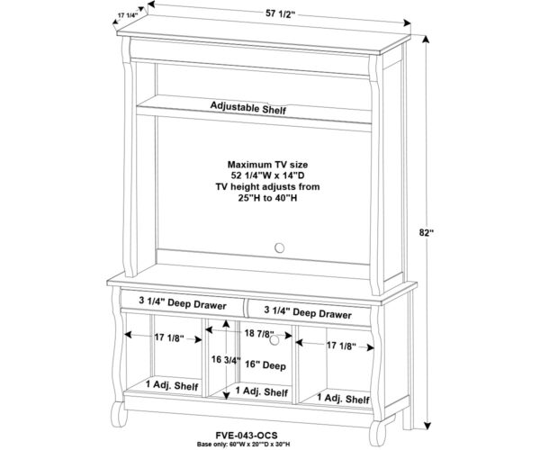 Old Classic Sleigh Media Cabinet - Image 2