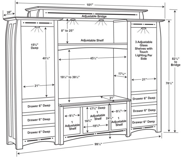 Boulder Creek 6 Piece Wall Unit - Image 2