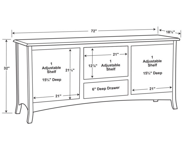 Carlisle Media Stand - 72"W - Image 2