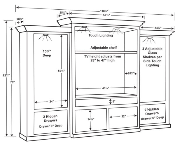 Manhattan Mission 3pc Wall Unit - Image 3