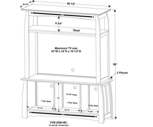 Boulder Creek Media Cabinet With Bifold Doors - Image 3