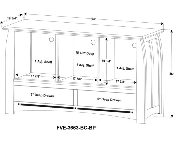 Boulder Creek Media Stand - 63"W - Image 2